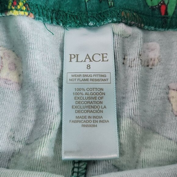 2/$15 Children's Place PJ Set Green Size 8 T Rex Dino Frenzy Shorts Short Sleeve - Picture 9 of 9